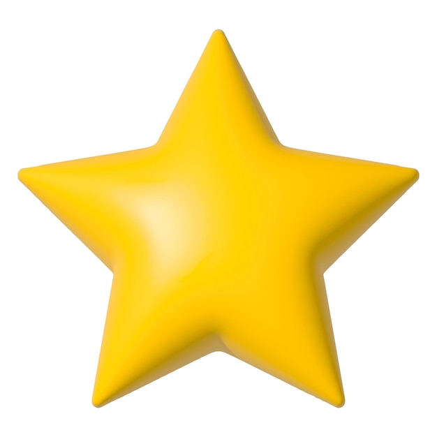 Ilustración 3D de estrella amarilla Png de fondo transparente