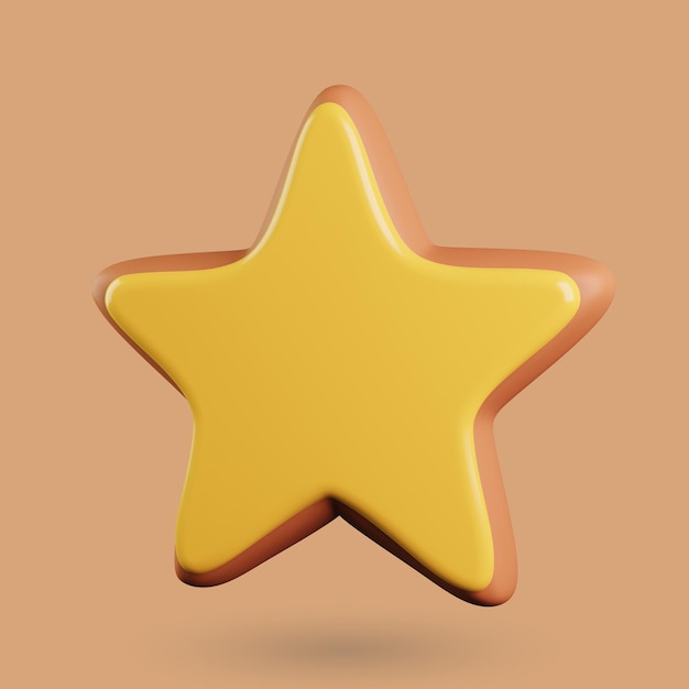 Ilustración 3D de estrella de pan de jengibre