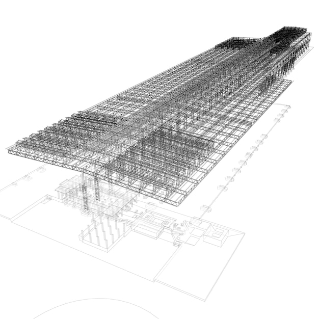 Ilustración en 3D de la estructura del edificio
