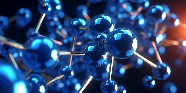 Ilustración 3D de la estructura de la molécula azul