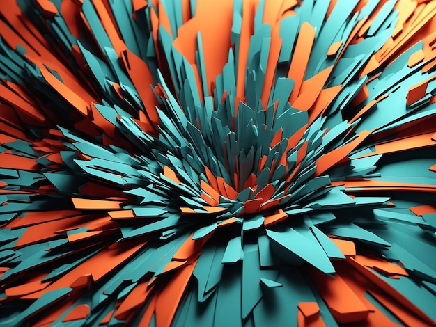 Ilustración 3D extraordinaria Fondo geométrico abstracto Diseño de potencia de explosión con superficie de trituración