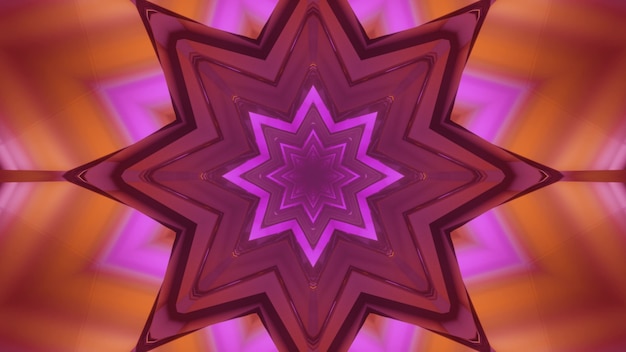 Ilustración 3d de fondo abstracto del túnel de ciencia ficción geométrica en forma de flor