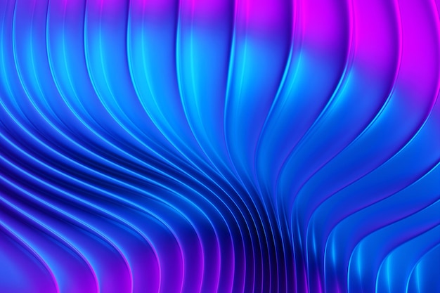 Ilustración 3d de un fondo degradado abstracto azul y rosa clásico con líneas IMPRESIÓN de las olas Textura gráfica moderna Patrón geométrico