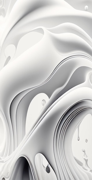 Ilustración 3d de fondo fluido degradado blanco abstracto