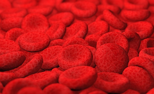 Ilustración 3d de fondo de glóbulos rojos