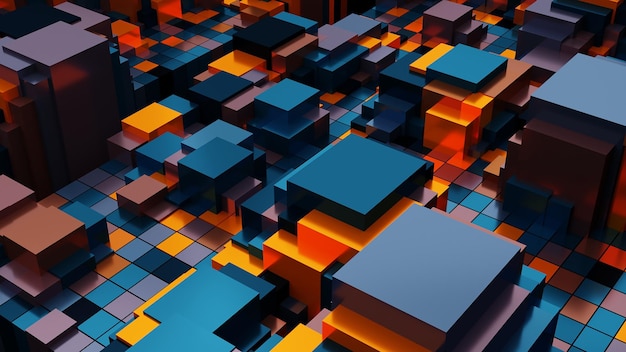 Ilustración en 3D de fondo de gotas de líquido negro abstracto o formas de fluido