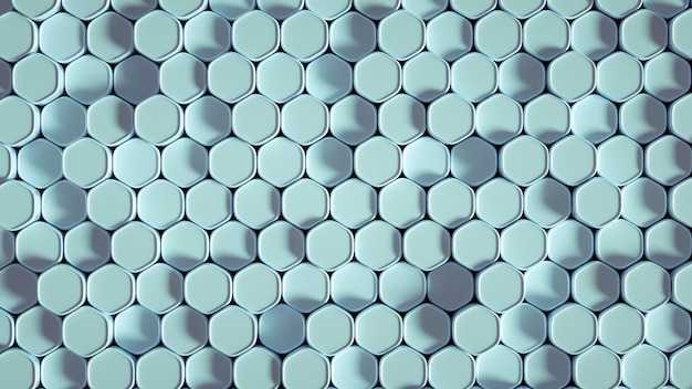 Ilustración 3d de fondo hexagonal de geometría