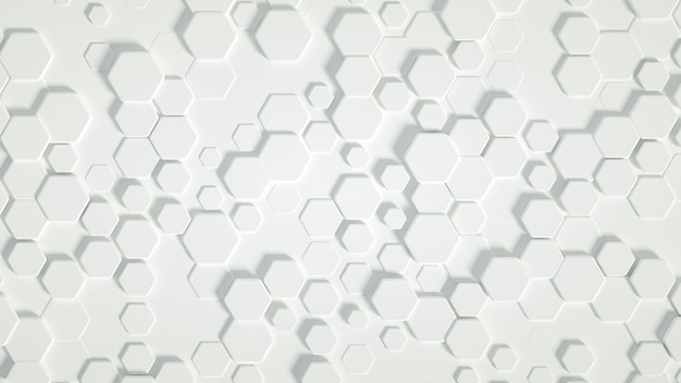 Ilustración 3d de fondo hexagonal de geometría