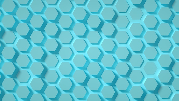 Ilustración 3d de fondo hexagonal de geometría