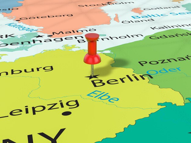 Foto ilustración en 3d del fondo del mapa de berlín