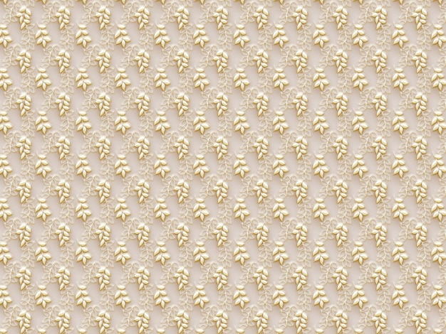 Ilustración 3D de fondo en relieve beige con muchos brotes de flores rosas en un papel tapiz de flexión de rama negra