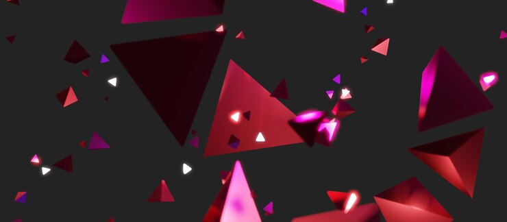 Foto ilustración 3d de fondo de tecnología brillante abstracto triángulo de vidrio roto