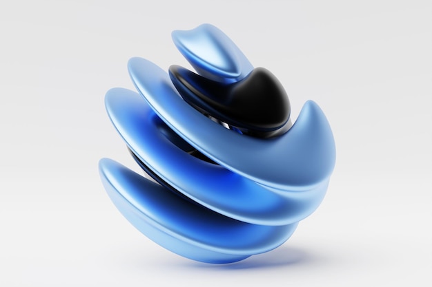 Ilustración en 3D de una forma azul Forma fantástica Formas geométricas simples