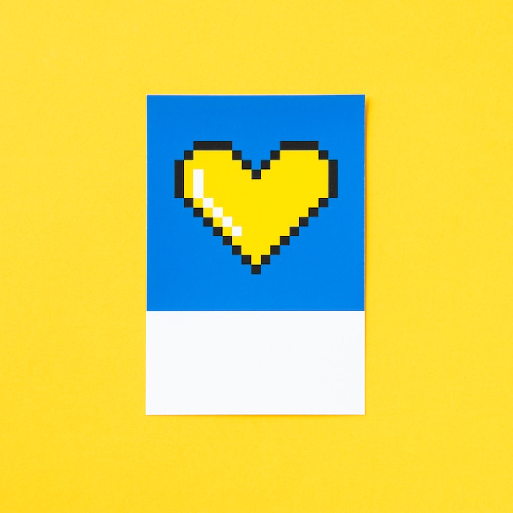 Foto ilustración 3d en forma de corazón pixelado
