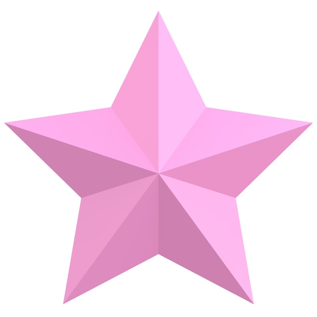 Ilustración 3D de forma de estrella estrella 3D