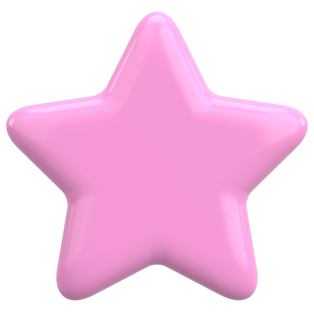 Ilustración 3D de forma de estrella estrella 3D