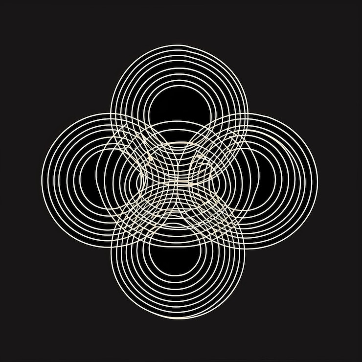 Foto ilustración 3d de una forma geométrica abstracta hecha de líneas blancas sobre un fondo negro