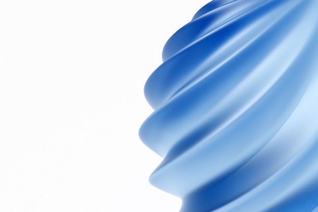 Ilustración 3D de forma inusual monocromática azul