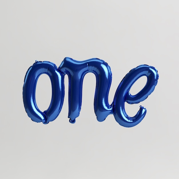 Una ilustración 3d en forma de palabra de globo azul brillante aislado sobre fondo blanco