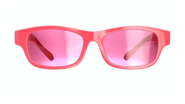 Ilustración 3D de gafas rosa aisladas