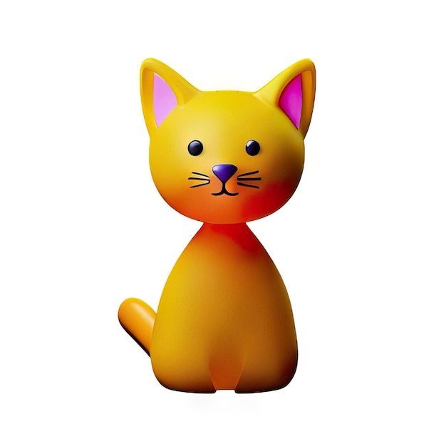 Ilustración en 3D de un gato