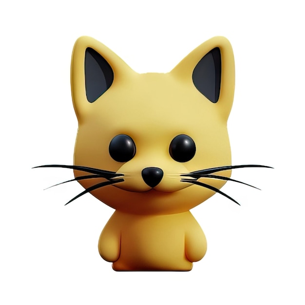 Ilustración en 3D de un gato