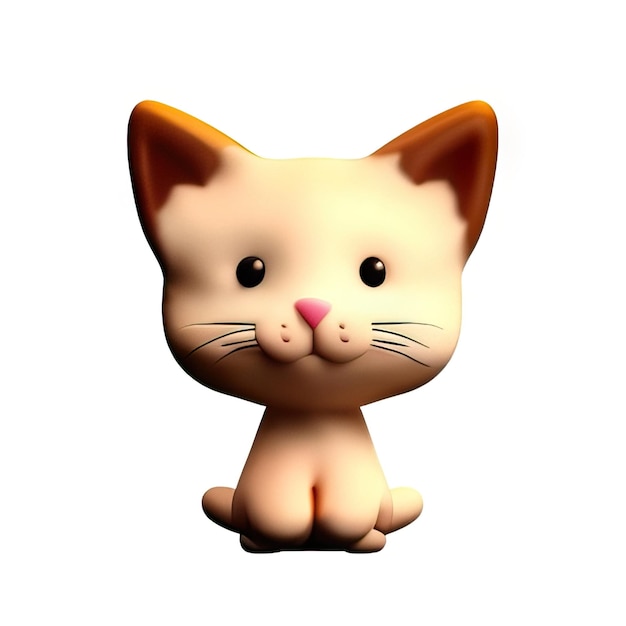 Ilustración en 3D de un gato