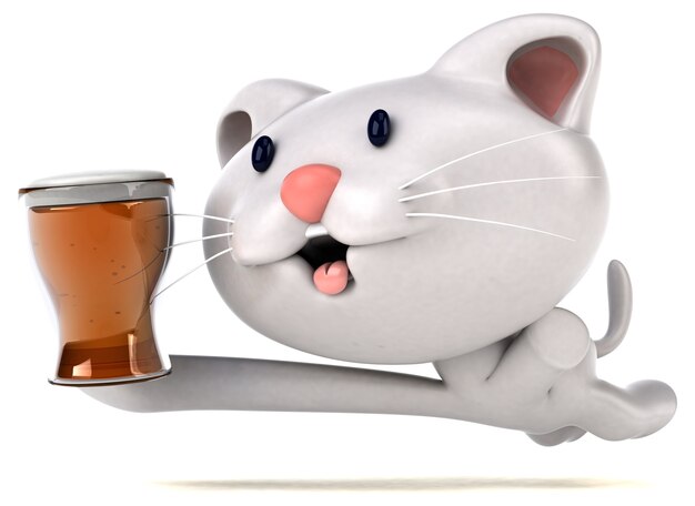 Ilustración 3D de gatos divertidos