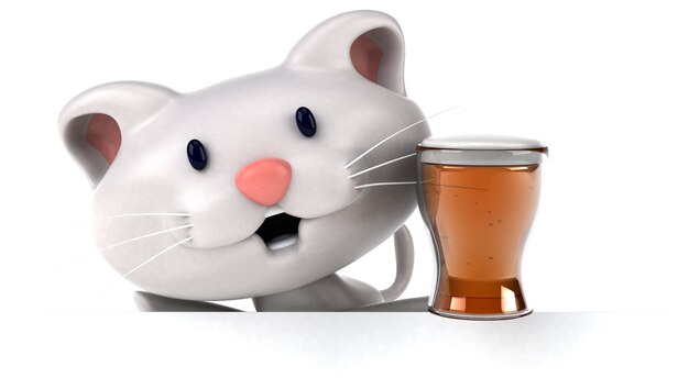 Ilustración 3D de gatos divertidos
