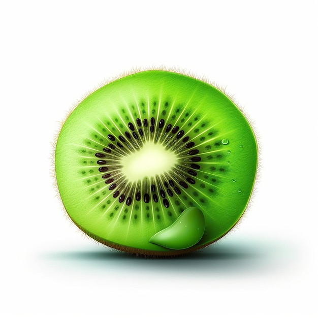 Ilustración 3D generada por ai de la fruta del kiwi aislada sobre un fondo blanco