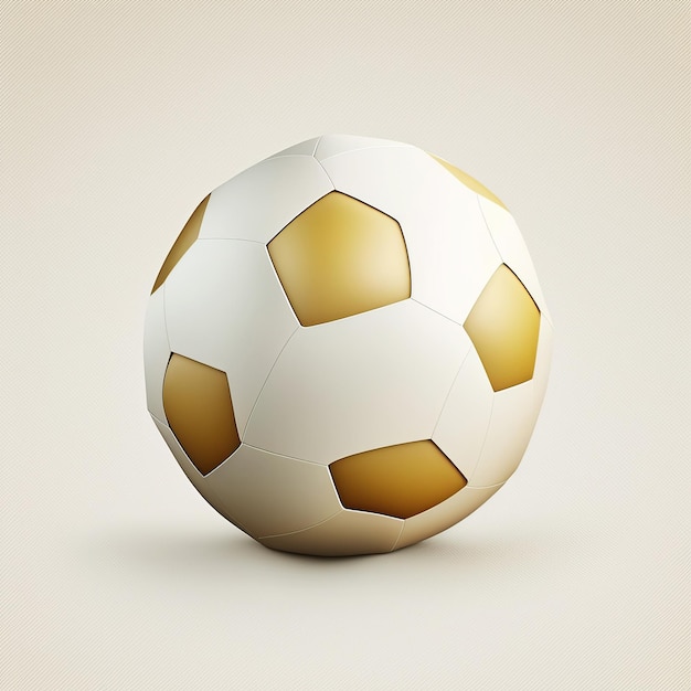 Ilustración 3D generada por ai de un fútbol aislado sobre un fondo blanco