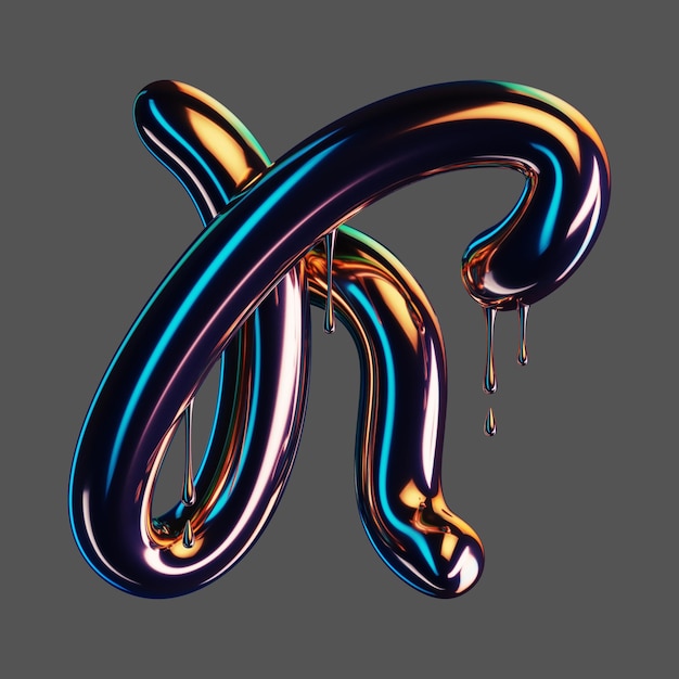 Ilustración 3D gratuita de Chrome Dripping K
