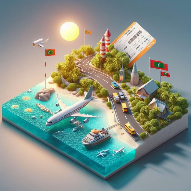 Foto ilustración en 3d de grecia con telón de fondo gris