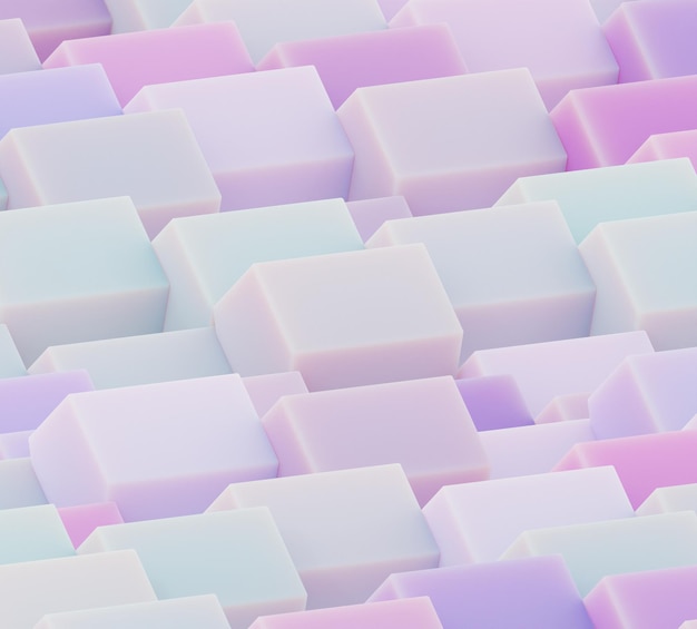 Ilustración 3D de un grupo de bloques de colores apilados