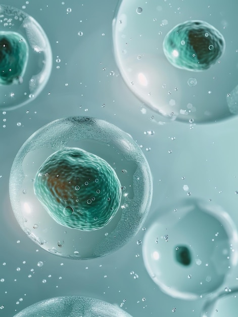Foto una ilustración 3d de un grupo de células