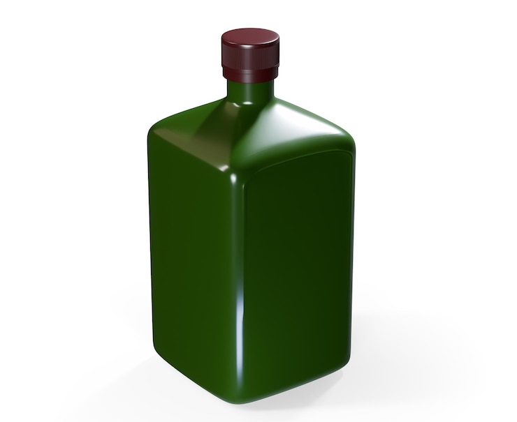 Foto ilustración 3d del grupo de tres botellas de plástico con agua carbonatada de bebida purificada y clara aislada sobre un fondo blanco con efecto de reflexión