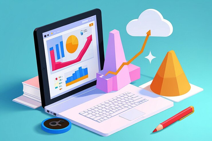 Foto ilustración en 3d del hacking de crecimiento de startups