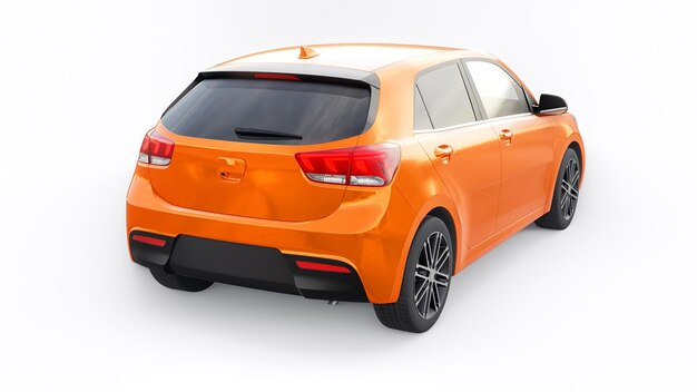 Ilustración 3d de hatchback familiar urbano compacto