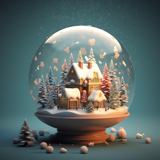 Ilustración en 3D del icono del árbol de Navidad Árbol de Navidad 3D Feliz navidad Árbol 3D y regalos Xmas