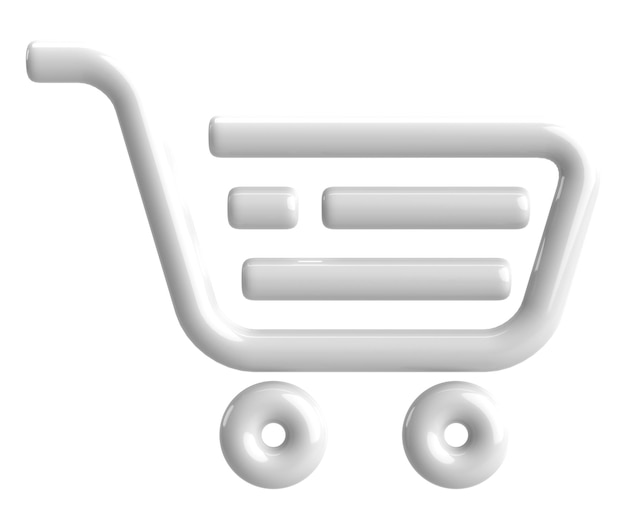 Foto ilustración 3d del icono del carrito de compras