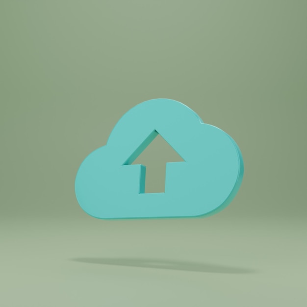 Ilustración 3D Icono Nube Descargar