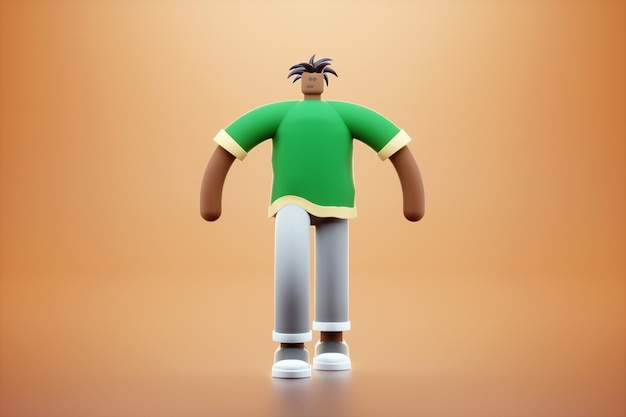 Ilustración 3d inusual personaje de dibujos animados creativo Diseño moderno revista estilo 3D render 3D ilustración