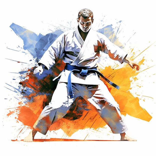 Foto ilustración 3d para karate hecha con ai generativa