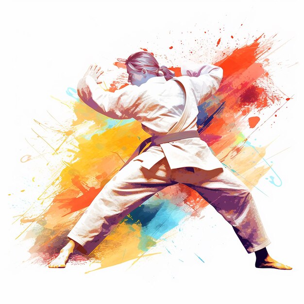 Foto ilustración 3d para karate hecha con ai generativa