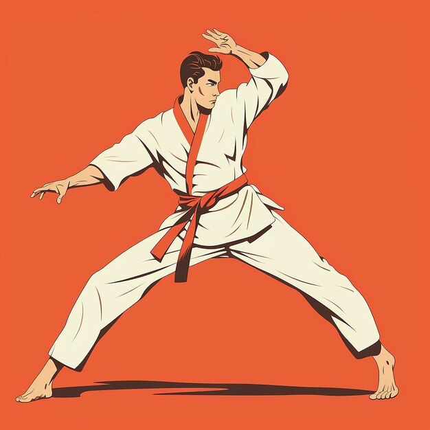 Ilustración 3D para karate hecha con AI generativa