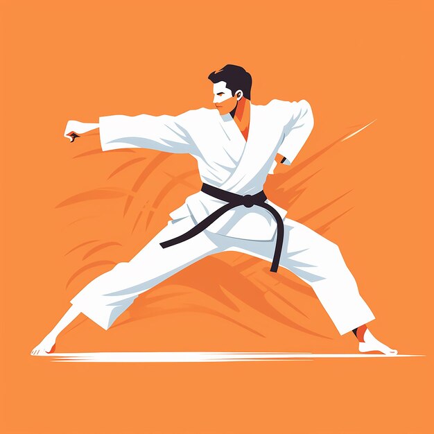 Ilustración 3D para karate hecha con AI generativa