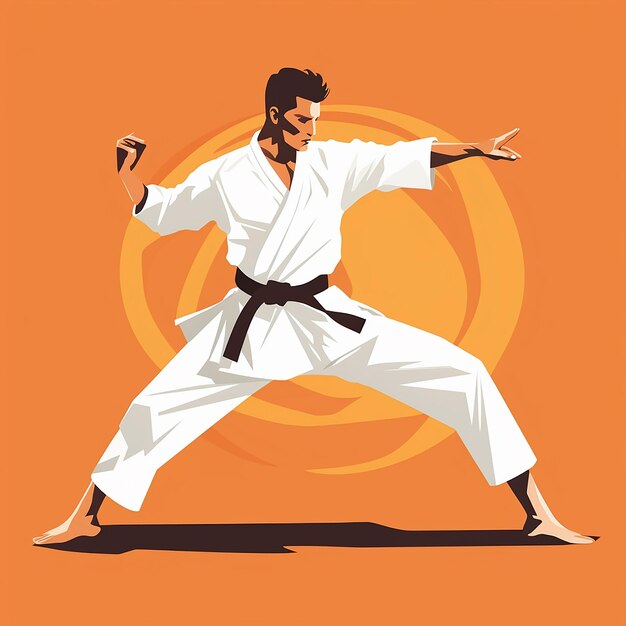 Ilustración 3D para karate hecha con AI generativa