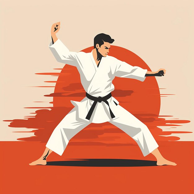 Ilustración 3D para karate hecha con AI generativa