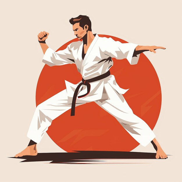 Ilustración 3D para karate hecha con AI generativa