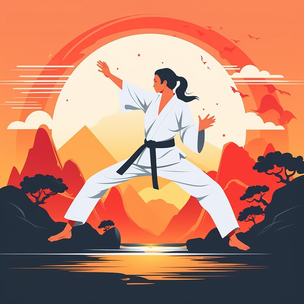 Foto ilustración 3d para karate hecha con ai generativa